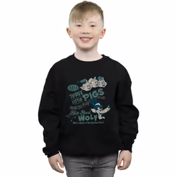 Disney - Sweat WHO'S AFRAID OF THE BIG BAD WOLF - Garçon (Noir)