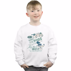 Disney - Sweat WHO'S AFRAID OF THE BIG BAD WOLF - Garçon (Blanc)