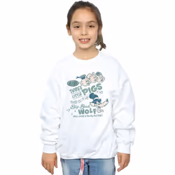 Disney - Sweat WHO'S AFRAID OF THE BIG BAD WOLF - Fille (Blanc)