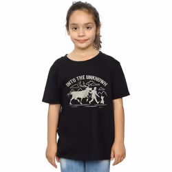 Disney - T-shirt FROZEN INTO THE UNKNOWN - Fille (Noir)