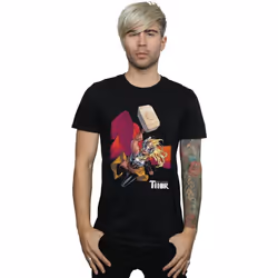 Marvel - T-shirt THE MIGHTY THOR MJOLNIR - Homme (Noir)