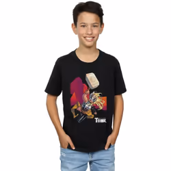 Marvel - T-shirt THE MIGHTY THOR MJOLNIR - Garçon (Noir)