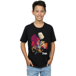 Marvel - T-shirt THE MIGHTY THOR MJOLNIR - Garçon (Noir)