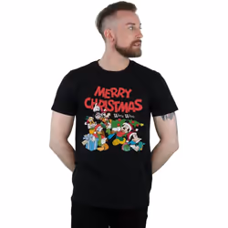 Disney - T-shirt MICKEY MOUSE AND FRIENDSWINTER WISHES - Homme (Noir)