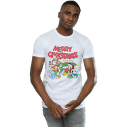 Disney - T-shirt MICKEY MOUSE AND FRIENDSWINTER WISHES - Homme (Blanc)