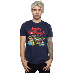 Disney - T-shirt MICKEY MOUSE AND FRIENDSWINTER WISHES - Homme (Bleu marine)