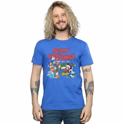 Disney - T-shirt MICKEY MOUSE AND FRIENDSWINTER WISHES - Homme (Bleu roi)