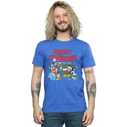 Disney - T-shirt MICKEY MOUSE AND FRIENDSWINTER WISHES - Homme (Bleu roi)