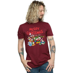 Disney - T-shirt MICKEY MOUSE AND FRIENDSWINTER WISHES - Homme (Bordeaux)