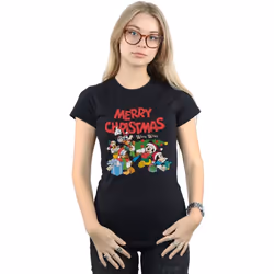 Disney - T-shirt MICKEY MOUSE AND FRIENDSWINTER WISHES - Femme (Noir)
