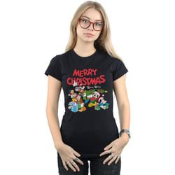 Disney - T-shirt MICKEY MOUSE AND FRIENDSWINTER WISHES - Femme (Noir)
