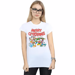 Disney - T-shirt MICKEY MOUSE AND FRIENDSWINTER WISHES - Femme (Blanc)