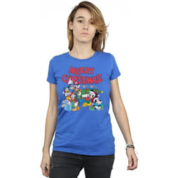 Disney - T-shirt MICKEY MOUSE AND FRIENDSWINTER WISHES - Femme (Bleu roi)