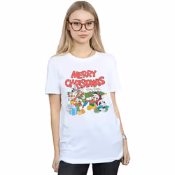 Disney - T-shirt MICKEY MOUSE AND FRIENDSWINTER WISHES - Femme (Blanc)
