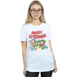 Disney - T-shirt MICKEY MOUSE AND FRIENDSWINTER WISHES - Femme (Blanc)