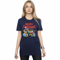 Disney - T-shirt MICKEY MOUSE AND FRIENDSWINTER WISHES - Femme (Bleu marine)