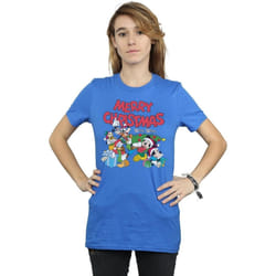 Disney - T-shirt MICKEY MOUSE AND FRIENDSWINTER WISHES - Femme (Bleu roi)
