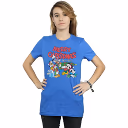 Disney - T-shirt MICKEY MOUSE AND FRIENDSWINTER WISHES - Femme (Bleu roi)