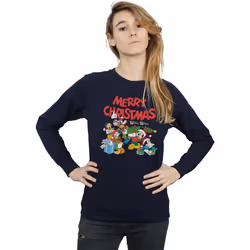 Disney - Sweat MICKEY MOUSE AND FRIENDSWINTER WISHES - Femme (Bleu marine)