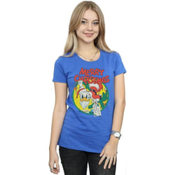 Disney - T-shirt MERRY CHRISTMAS - Femme (Bleu roi)