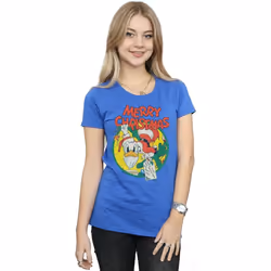 Disney - T-shirt MERRY CHRISTMAS - Femme (Bleu roi)