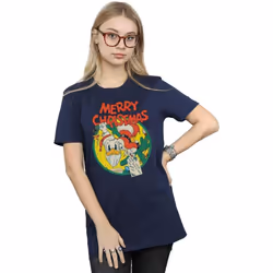 Disney - T-shirt MERRY CHRISTMAS - Femme (Bleu marine)