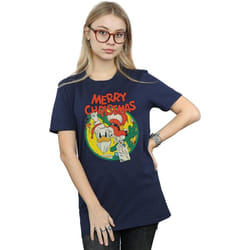Disney - T-shirt MERRY CHRISTMAS - Femme (Bleu marine)