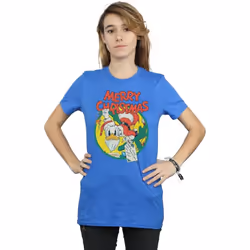 Disney - T-shirt MERRY CHRISTMAS - Femme (Bleu roi)