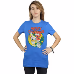 Disney - T-shirt MERRY CHRISTMAS - Femme (Bleu roi)