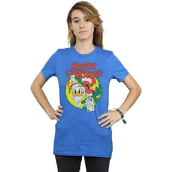 Disney - T-shirt MERRY CHRISTMAS - Femme (Bleu roi)