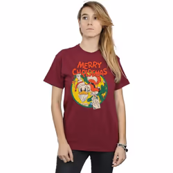 Disney - T-shirt MERRY CHRISTMAS - Femme (Bordeaux)
