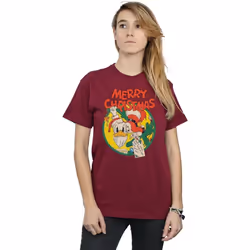 Disney - T-shirt MERRY CHRISTMAS - Femme (Bordeaux)