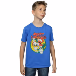 Disney - T-shirt MERRY CHRISTMAS - Garçon (Bleu roi)