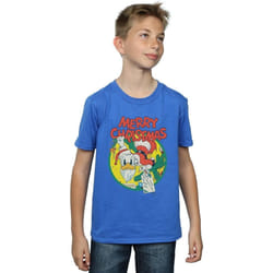 Disney - T-shirt MERRY CHRISTMAS - Garçon (Bleu roi)