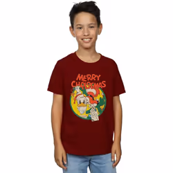 Disney - T-shirt MERRY CHRISTMAS - Garçon (Bordeaux)