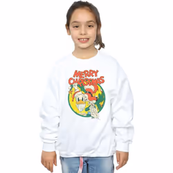 Disney - Sweat MERRY CHRISTMAS - Fille (Blanc)