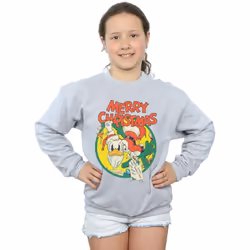 Disney - Sweat MERRY CHRISTMAS - Fille (Gris chiné)