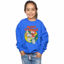 Disney - Sweat MERRY CHRISTMAS - Fille (Bleu roi)