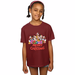 Disney - T-shirt MICKEY MOUSE AND FRIENDS - Fille (Bordeaux)