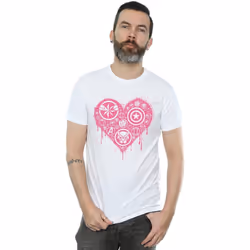 Marvel - T-shirt HEART AVENGERS - Homme (Blanc)