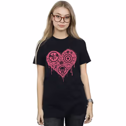 Marvel - T-shirt HEART AVENGERS - Femme (Noir)