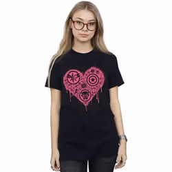 Marvel - T-shirt HEART AVENGERS - Femme (Noir)
