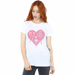 Marvel - T-shirt HEART AVENGERS - Femme (Blanc)