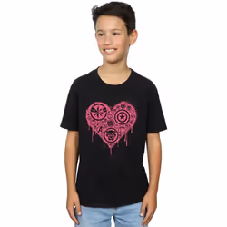 Marvel - T-shirt HEART AVENGERS - Garçon (Noir)