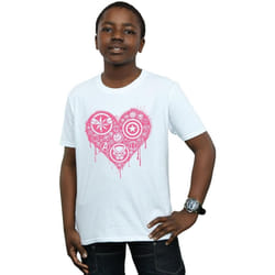 Marvel - T-shirt HEART AVENGERS - Garçon (Blanc)