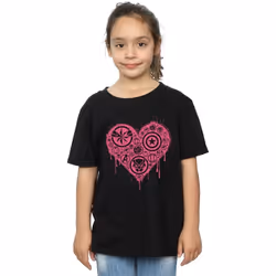 Marvel - T-shirt HEART AVENGERS - Fille (Noir)