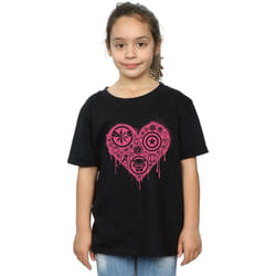 Marvel - T-shirt HEART AVENGERS - Fille (Noir)