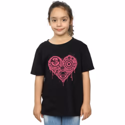 Marvel - T-shirt HEART AVENGERS - Fille (Noir)