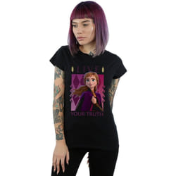 Disney - T-shirt FROZEN LIVE YOUR TRUTH - Femme (Noir)