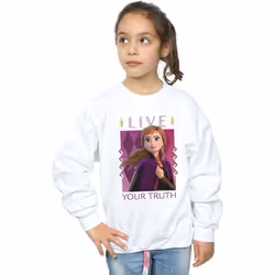 Disney - Sweat FROZEN LIVE YOUR TRUTH - Fille (Blanc)